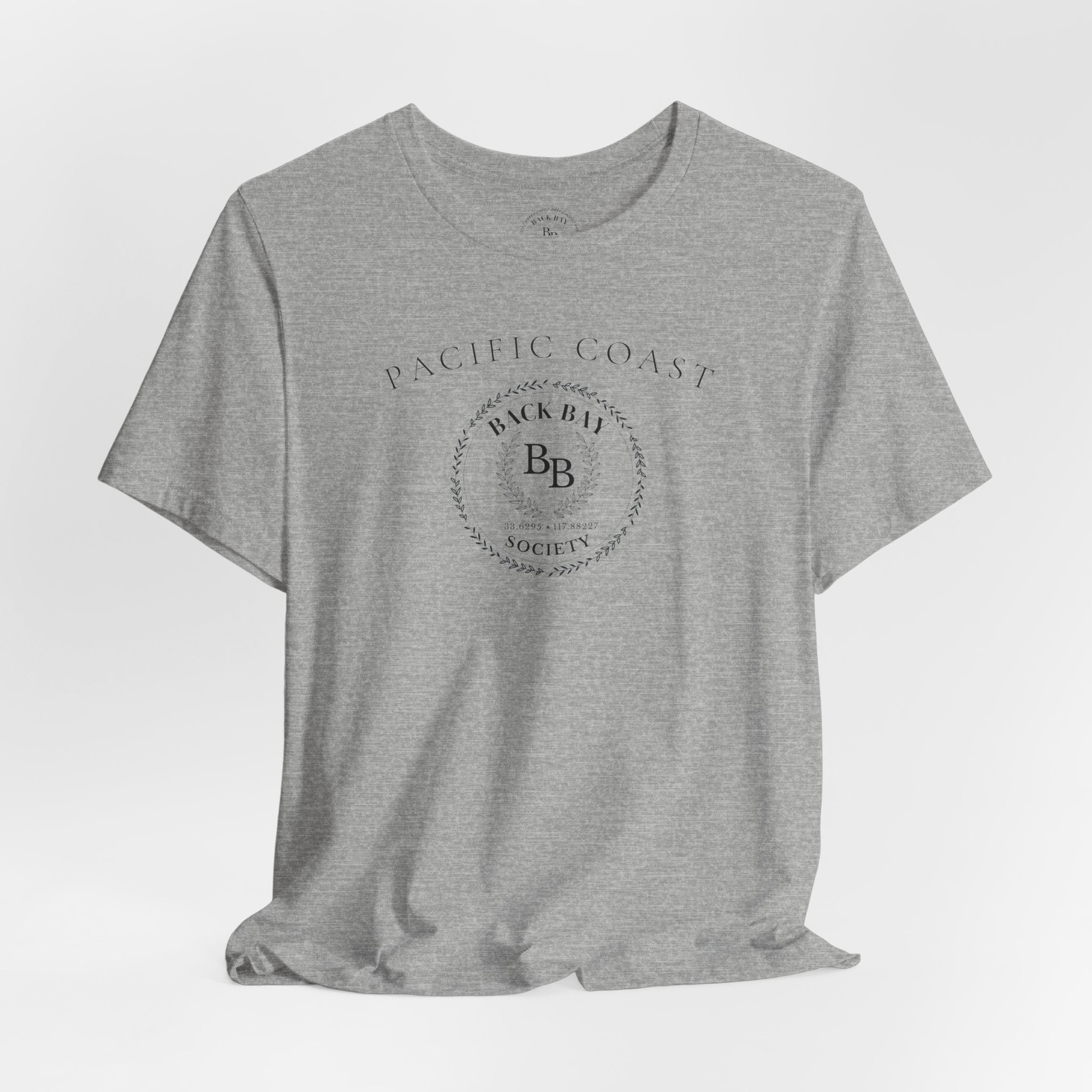 Back Bay Society Pacific Coast Crest Tee – Minimal Coastal Logo Shirt